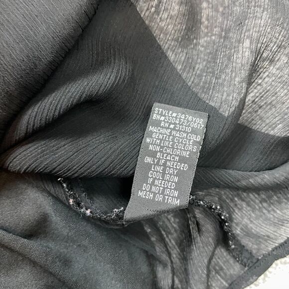 Alyx Blouse Shirt Womens 2X Black Long Sleeve Cross Lace V Neck Tank Top Lining - Picture 6 of 8